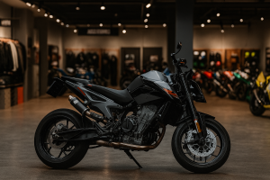 Je eerste motor kopen, motor in een showroom