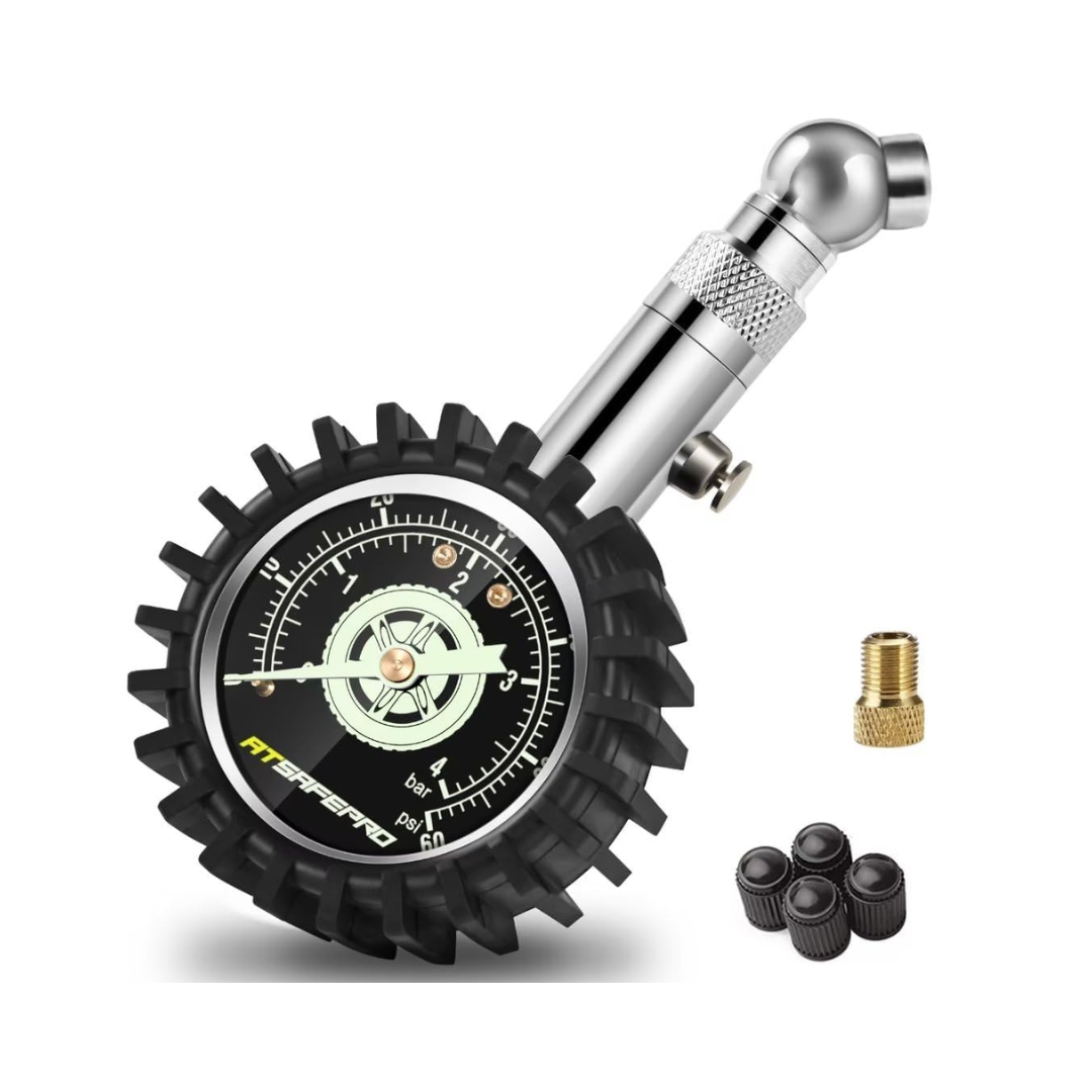 analoge bandenspanningsmeter om de motor bandenspanning te meten